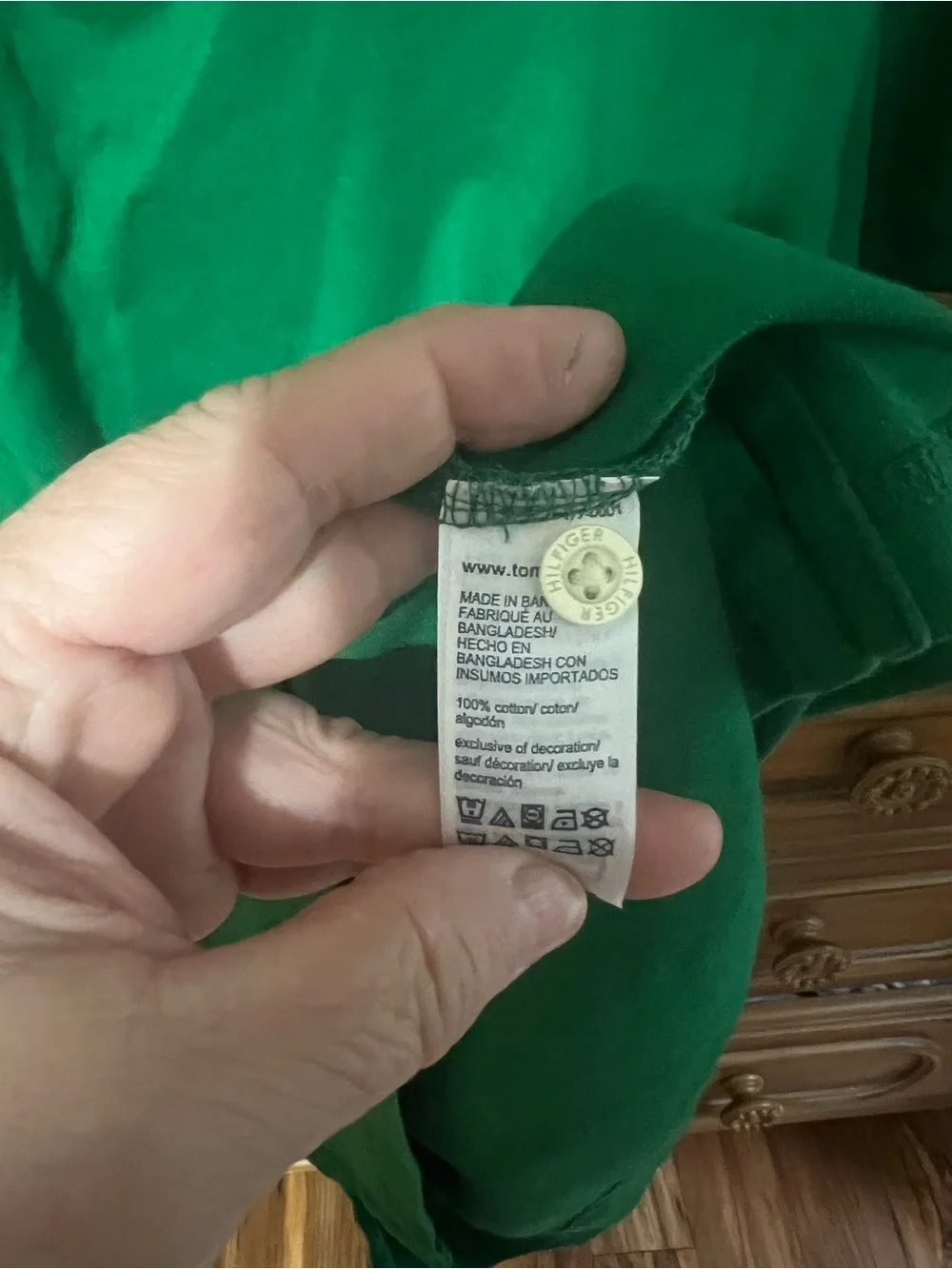 Tommy Hilfiger Men's Emerald Green Polo Shirt with Flag Logo